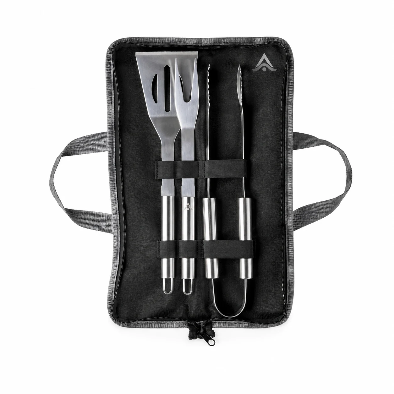 Set de barbacoa de acero inoxidable personalizado con el logo grabado