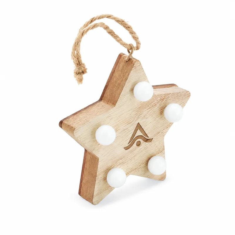 Estrella de madera con luces personalizada para árbol de Navidad