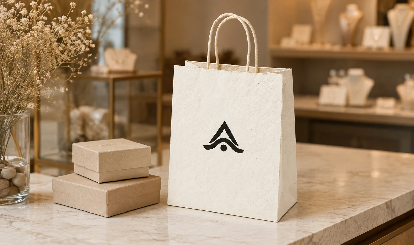 Bolsas de papel integra hecho a mano para tiendas de regalo