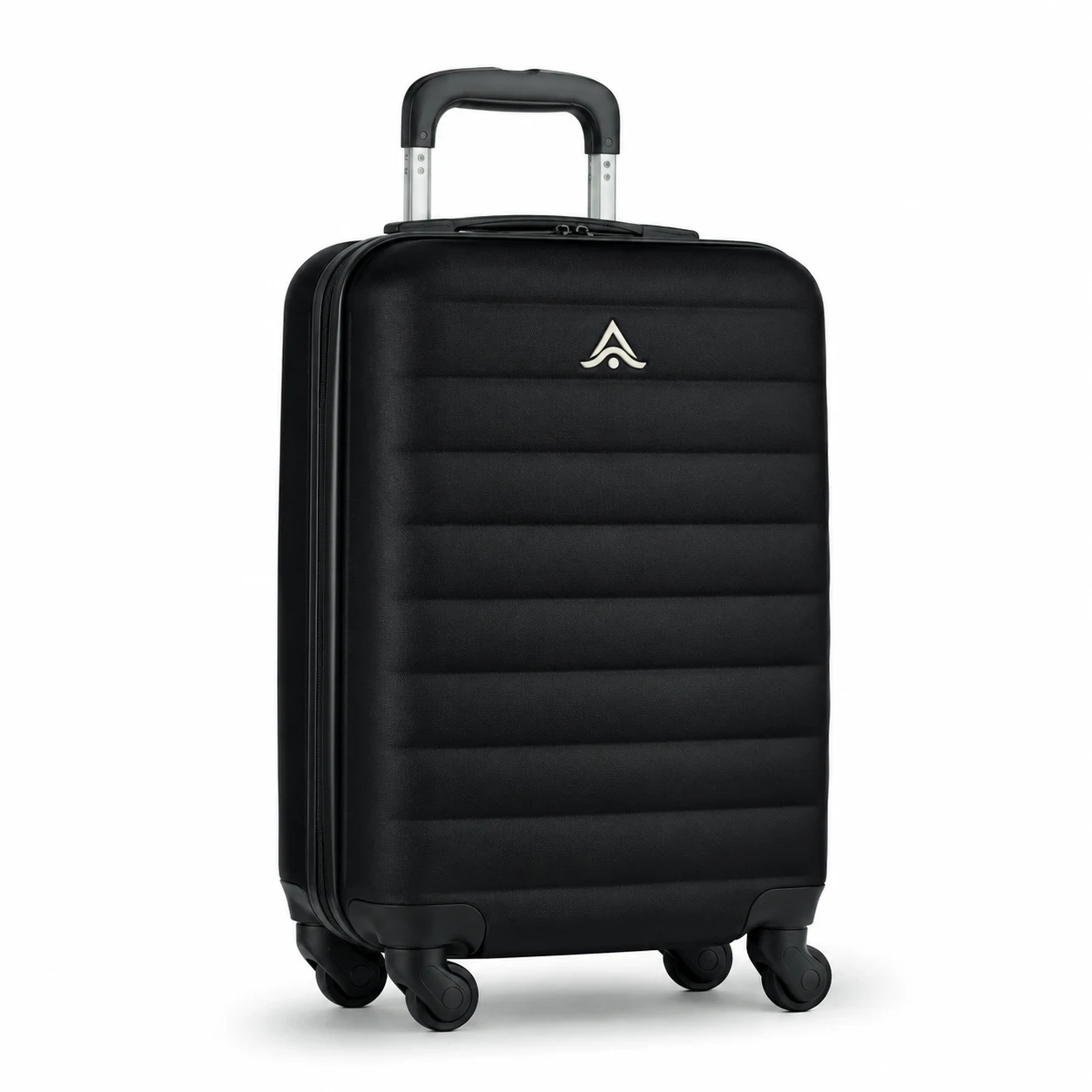 Trolley rígido de ABS personalizado en negro con ruedas para equipaje de cabina