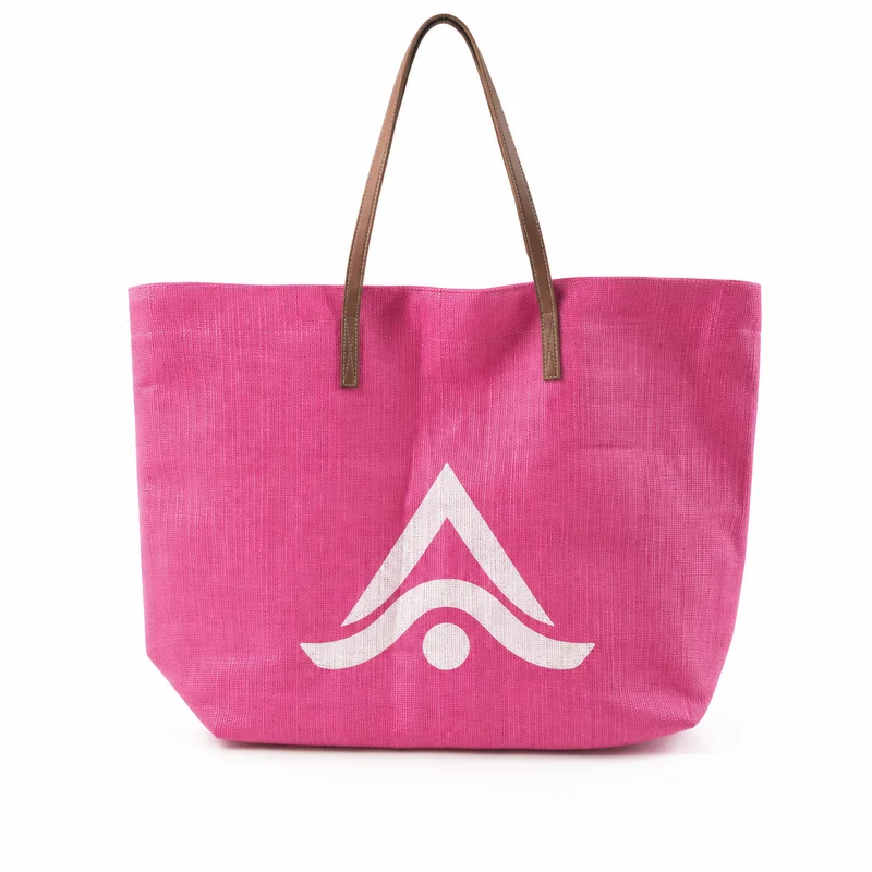 Bolsa tote personalizada de nonwoven laminado en color rosa