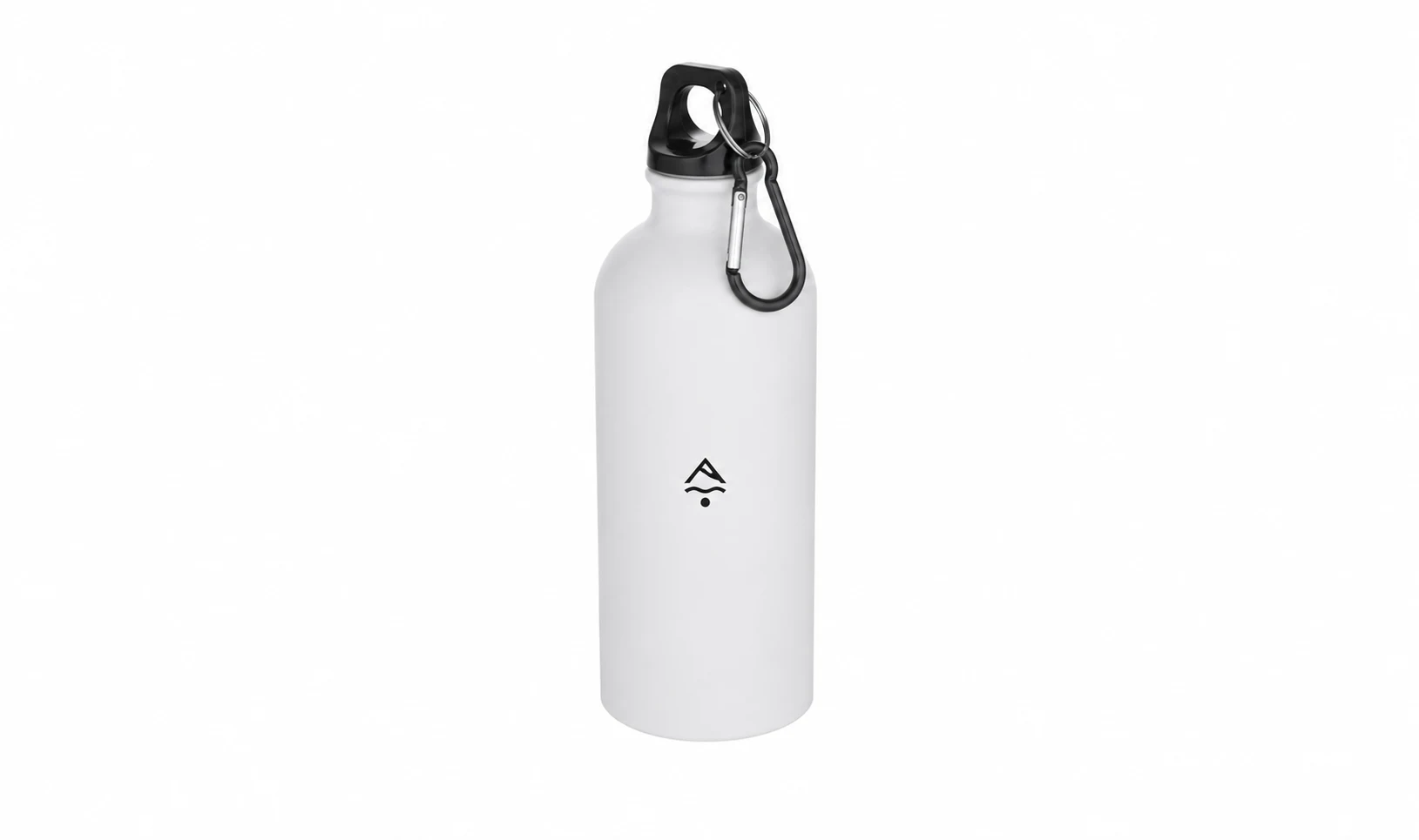Botella térmica de acero inoxidable mate con mosquetón personalizada para enganchar a la mochila