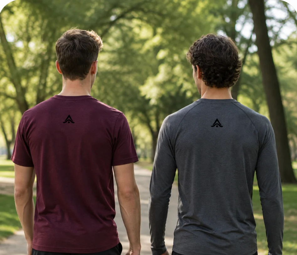 Camisetas personalizadas de manga corta y manga larga con el logo en la espalda