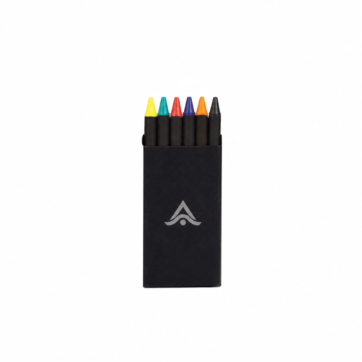 Caja de ceras de colores personalizada con el logo impreso
