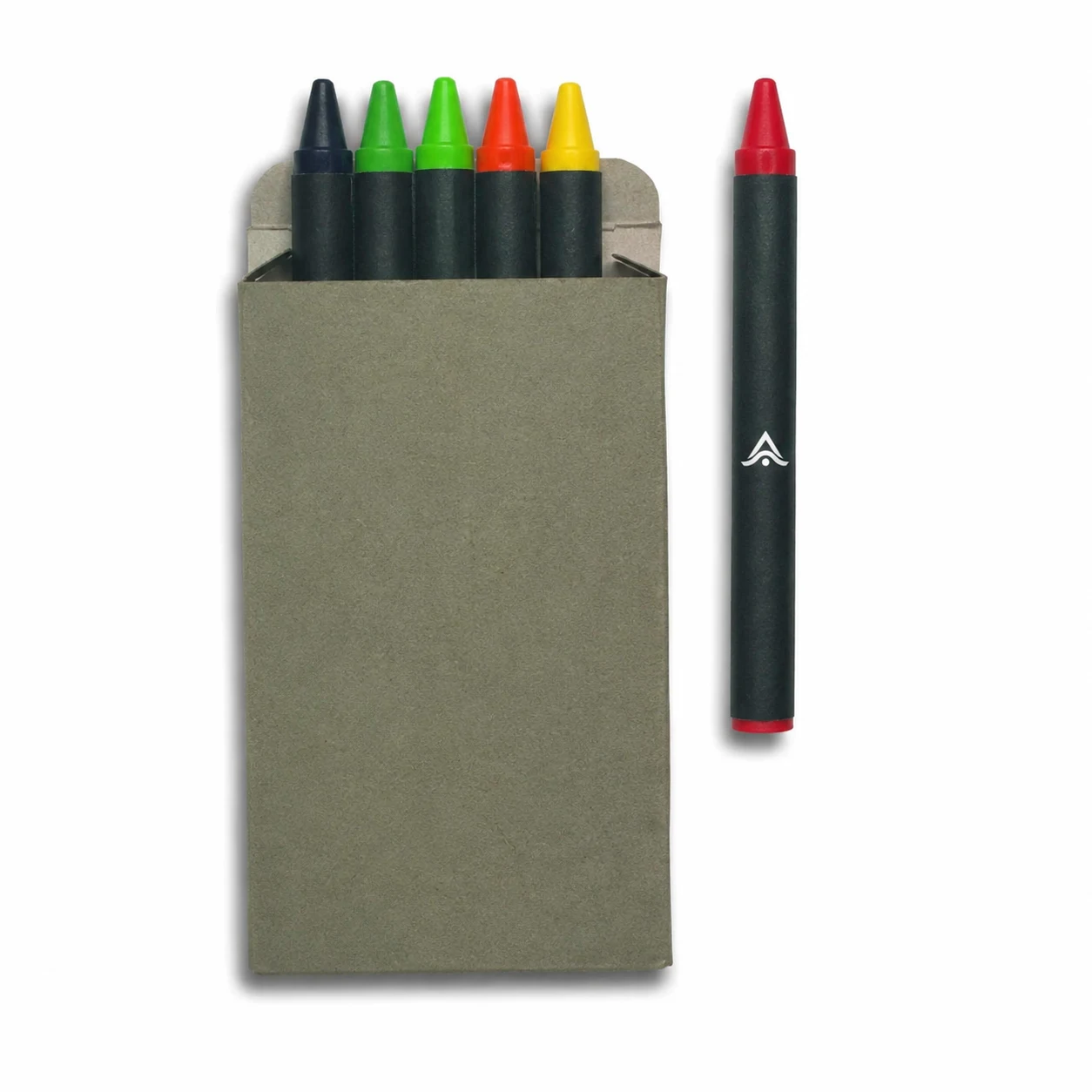 Estuche de ceras de colores personalizado con el logo impreso