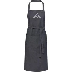 Delantal de tela vaquera reciclada Aware personalizado en gris oscuro