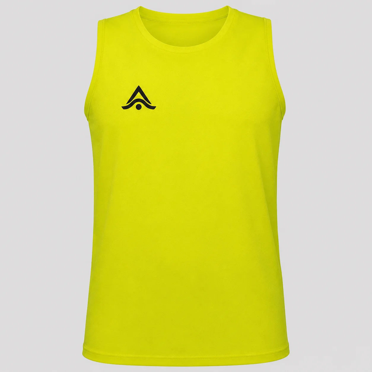 Camiseta deportiva sin mangas infantil verde con logo bordado en el pecho