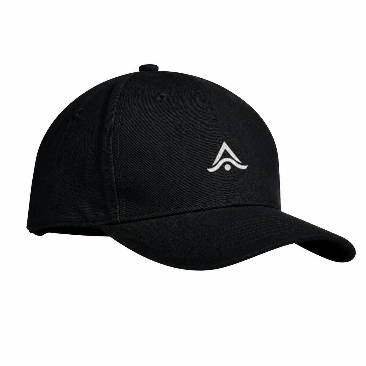 Gorra de béisbol negra de 6 paneles gruesa personalizada con el logo bordado