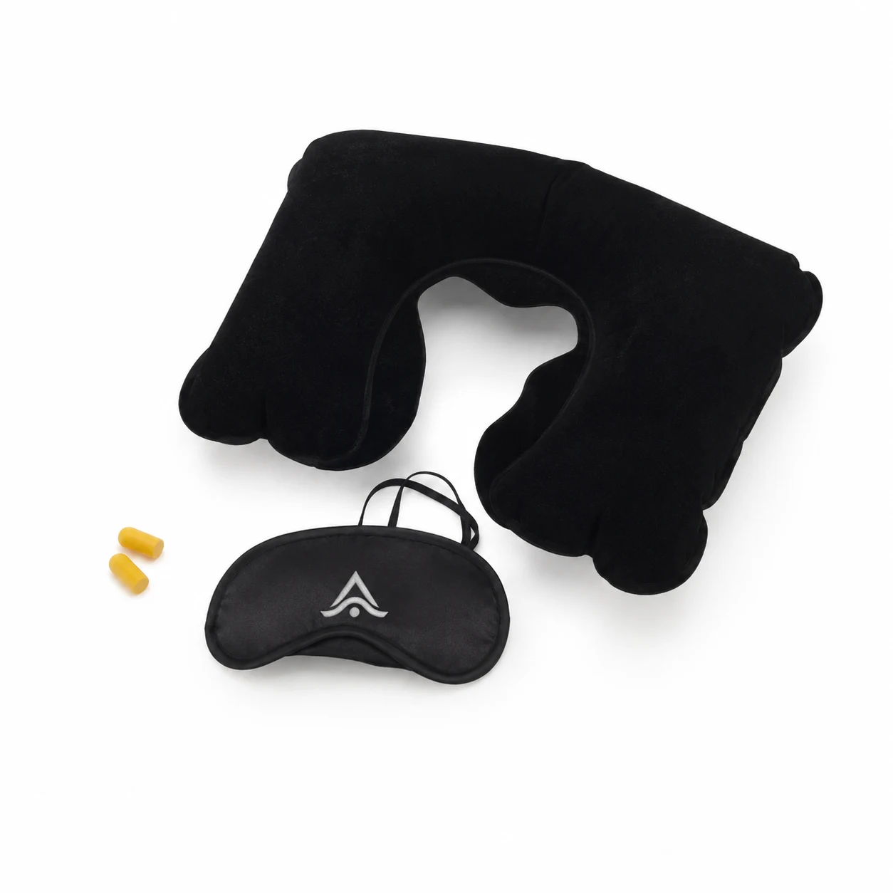 Set de viaje personalizado con logo bordado en el antifaz