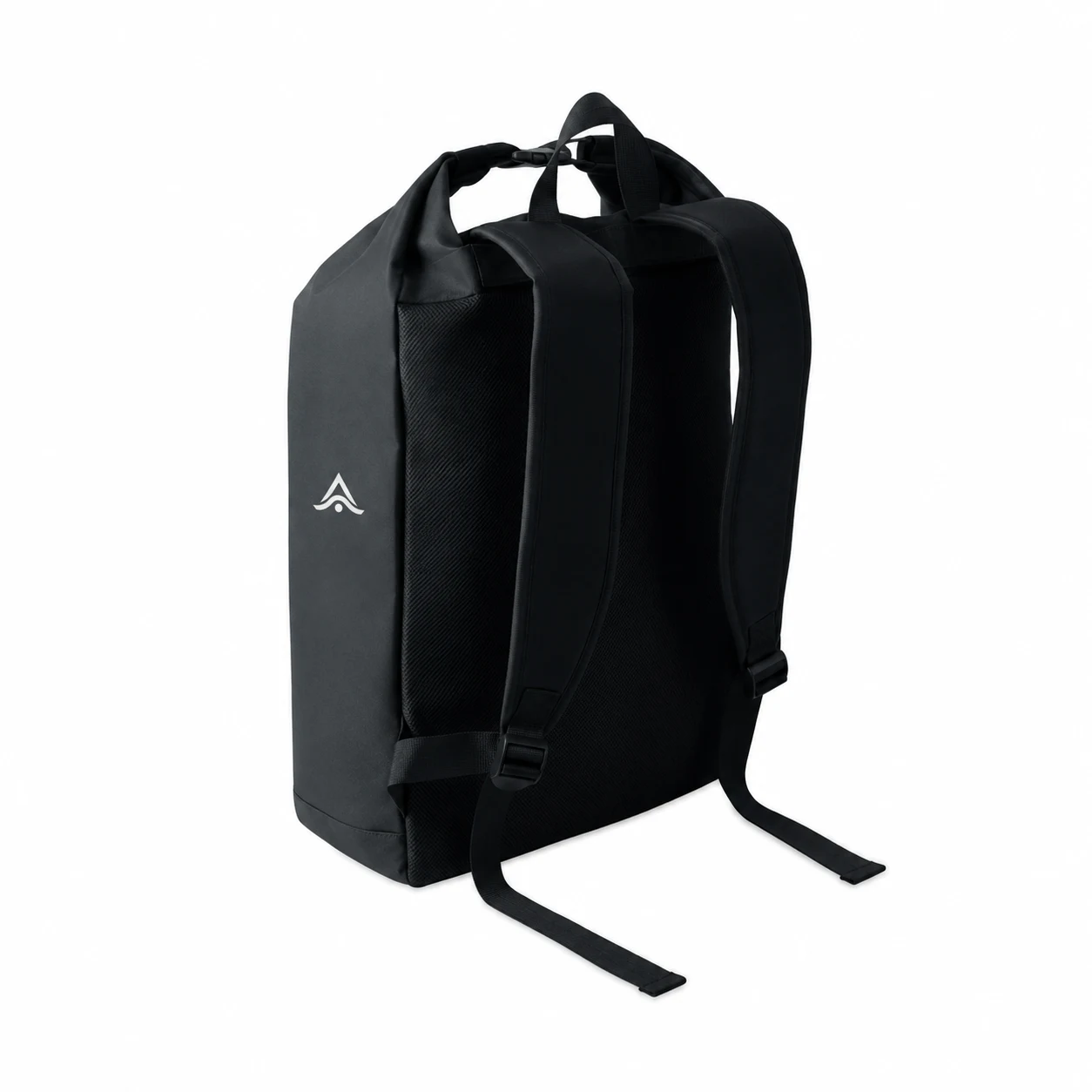 Mochila urbana personalizada tipo roll-top en color negro
