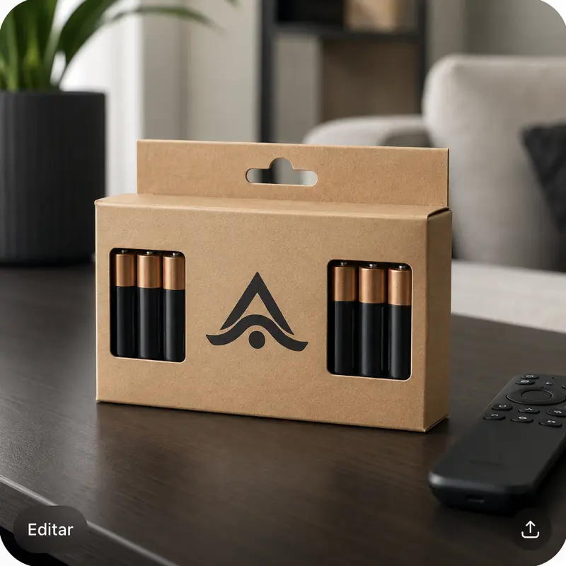 Pilas personalizadas junto a una linterna publicitaria en un mismo pedido