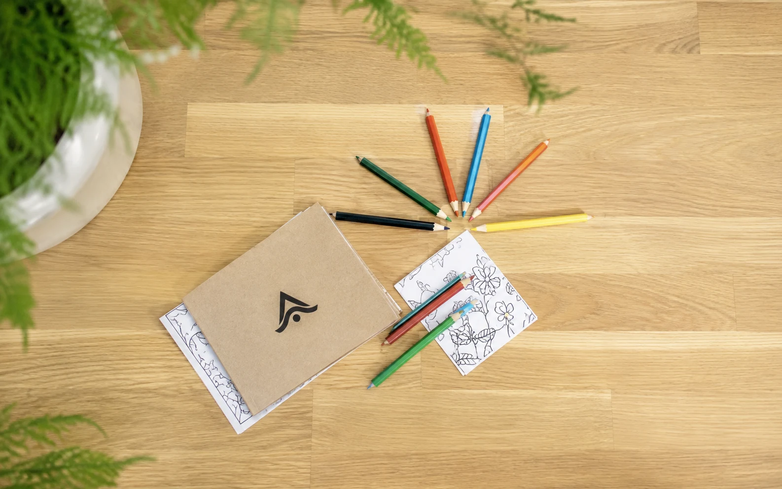 Set de PP para colorear personalizado con logo impreso en la portada
