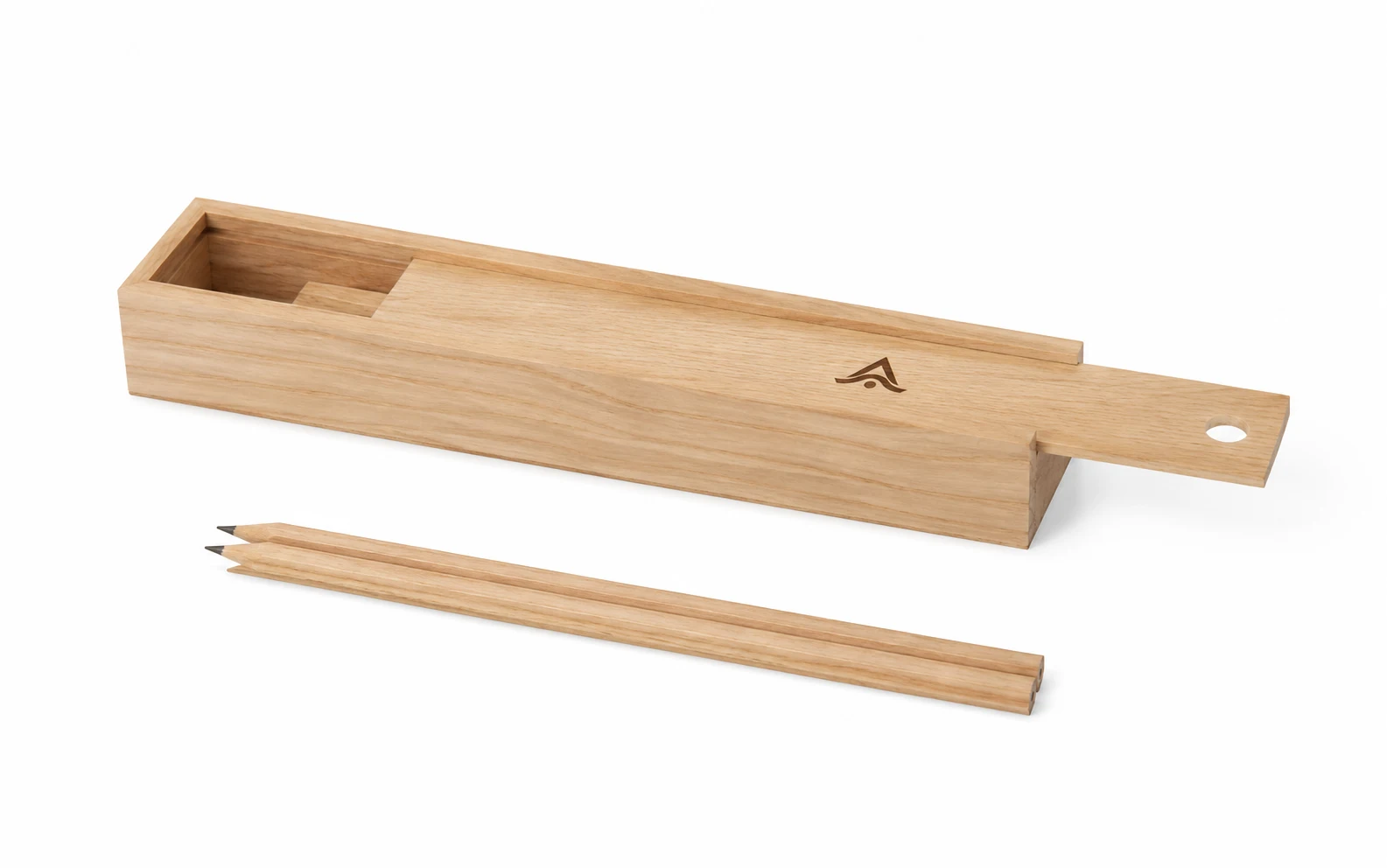 Set de 12 lápices de madera personalizados en estuche con logo grabado