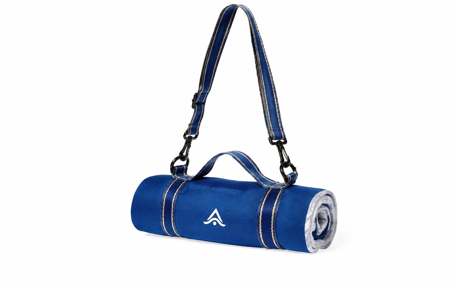 Manta de picnic premium en polar fleece con cinta de transporte al hombro y logo impreso