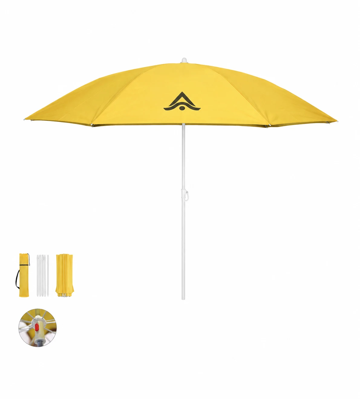 Sombrilla de playa plegable de 8 paneles personalizada con logo impreso