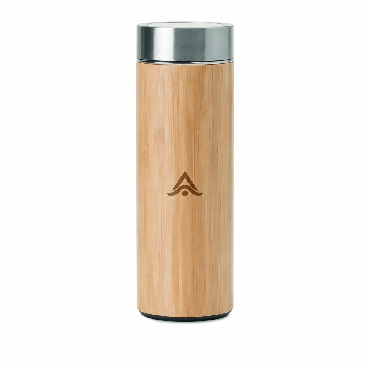 Termo personalizado con carcasa de bambú y grabado láser