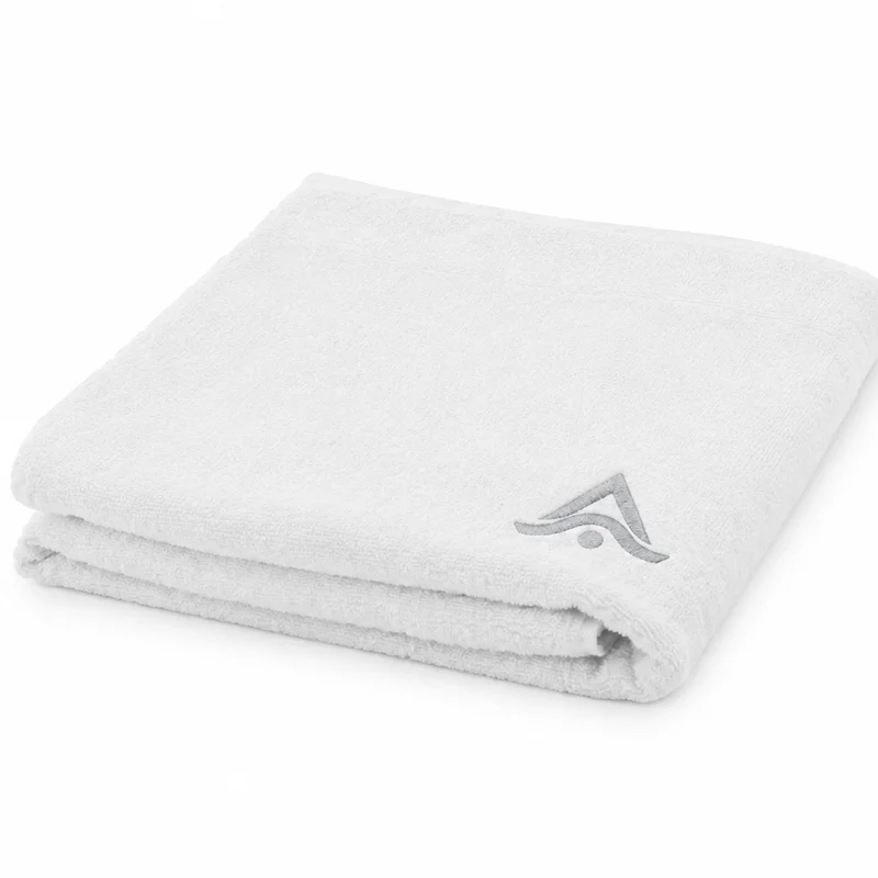 Toalla personalizada de algodón blanca doblada