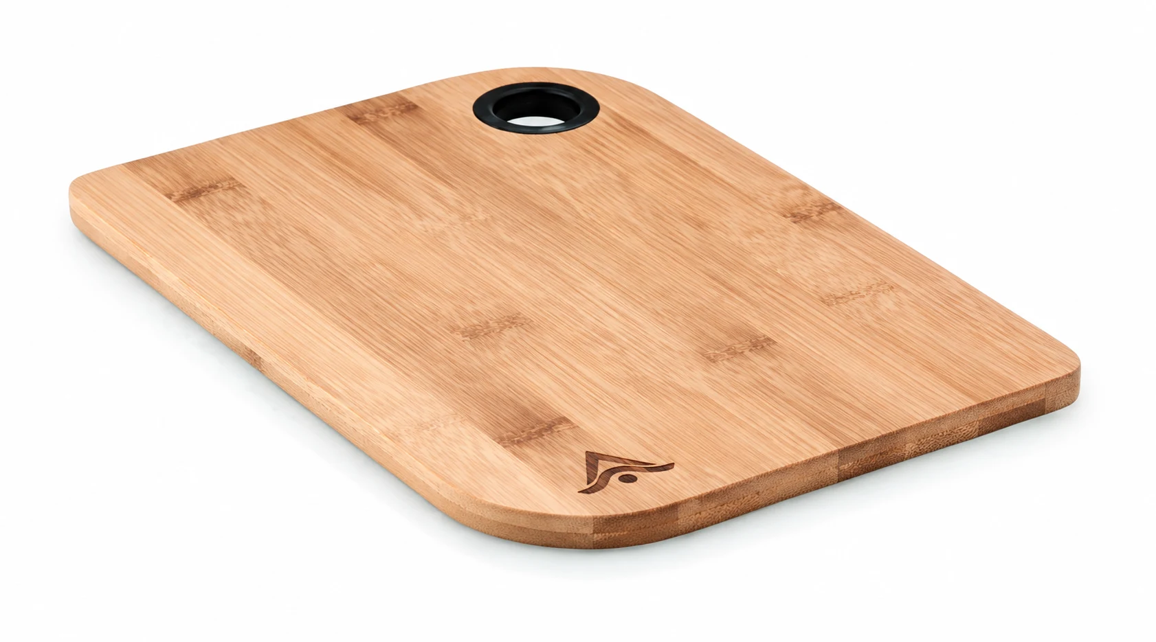 Tabla de cortar de bambú personalizada con el logo grabado