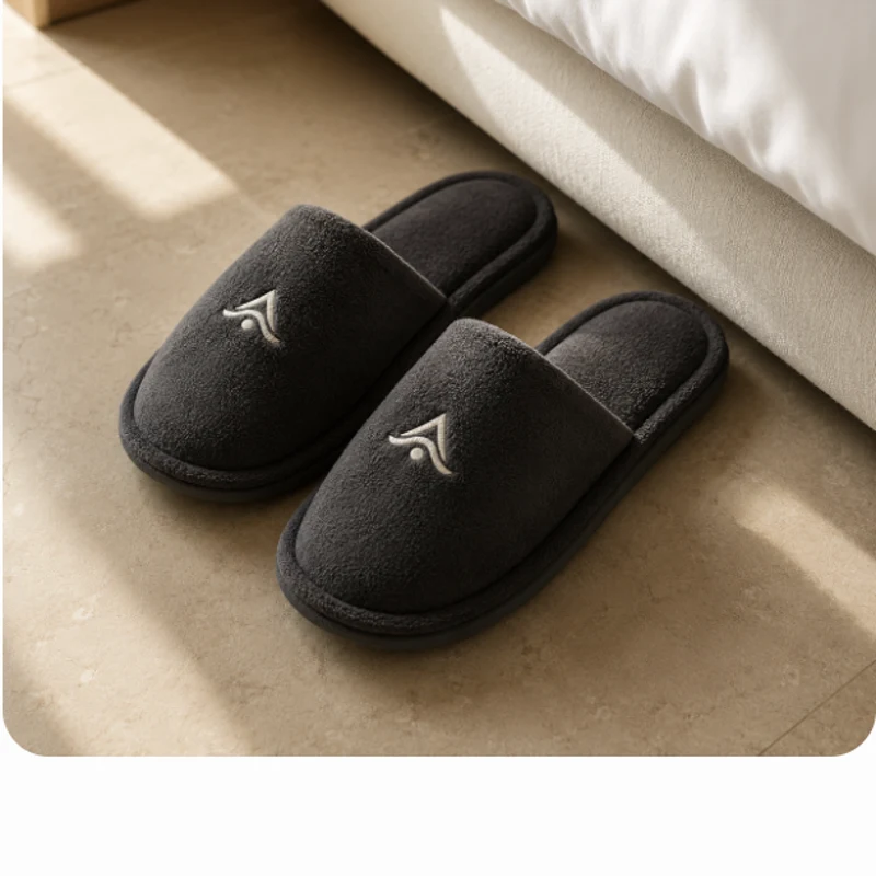 Zapatillas de casa personalizadas con logo para kit de bienvenida de hotel