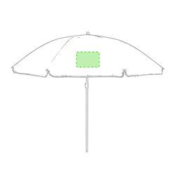 En uno de los paneles de la sombrilla