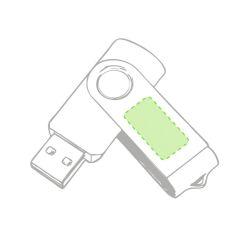 En la parte metálica cara A