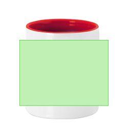 Centrado en el frente de la taza