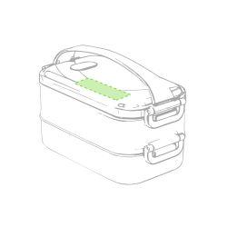 En la tapa superior junto al asa